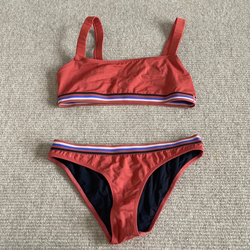 solid and striped bikini